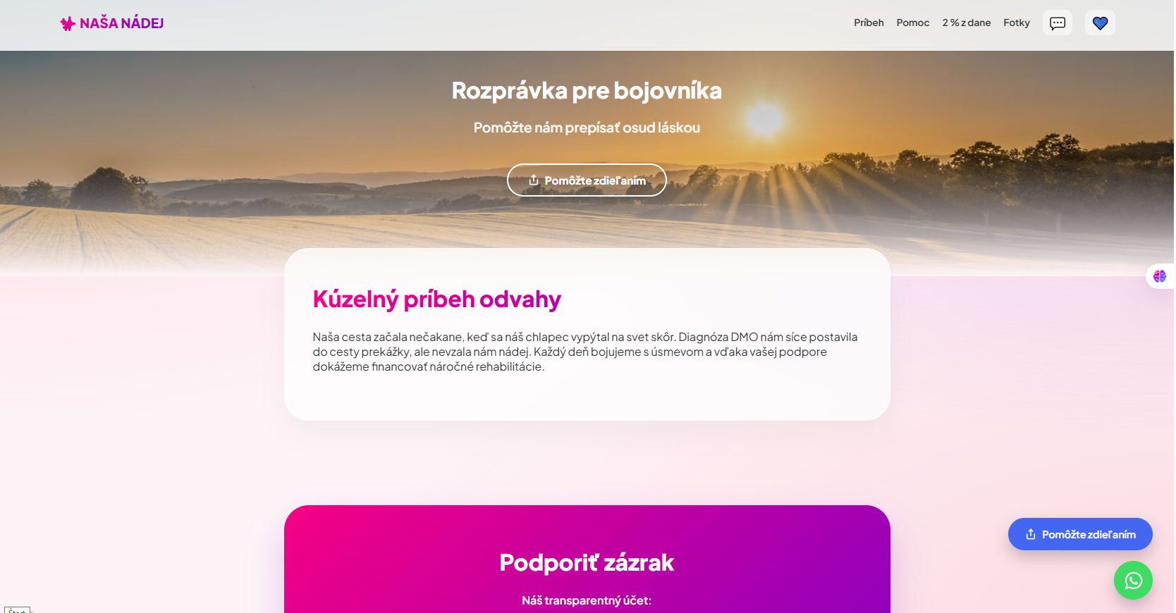 Ukážka webu Naša nádej - Typ B